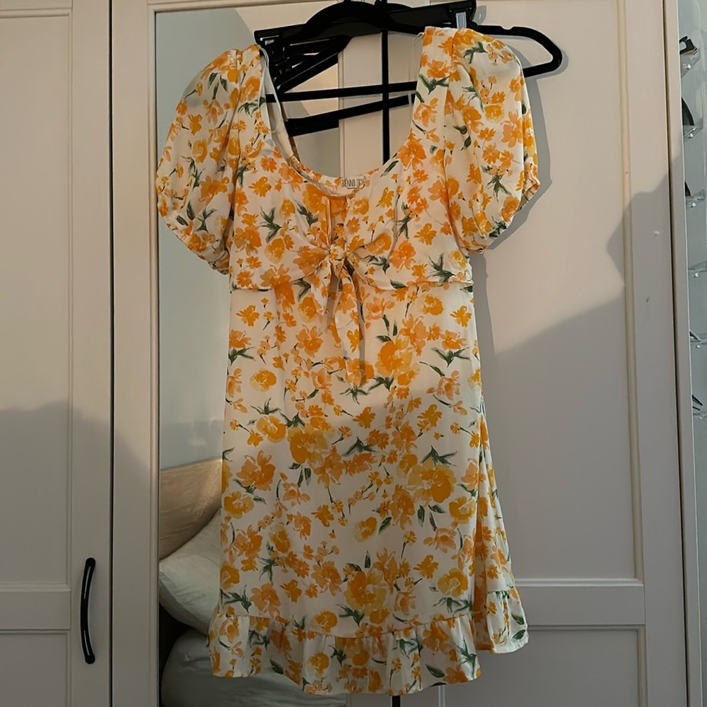 Orange and white sundress